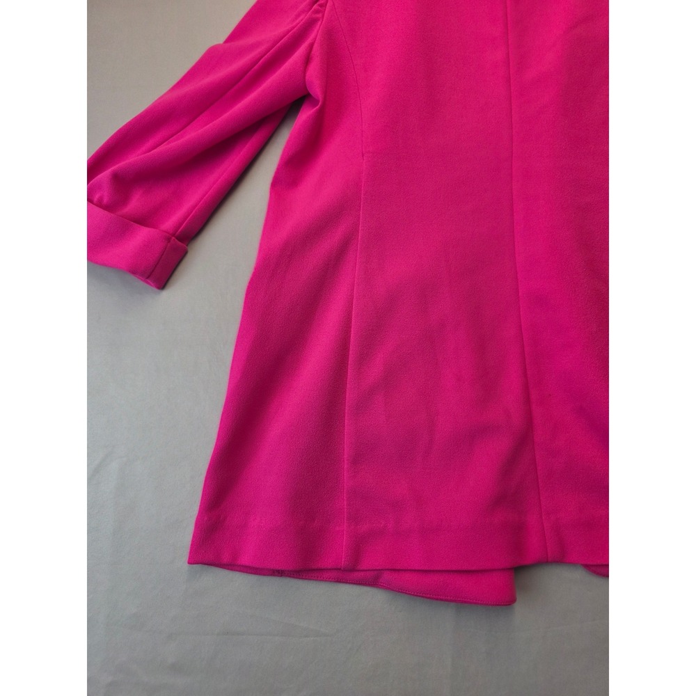 Anne Klein Womens Hot Pink Shawl Collar Open Front Blazer Size Small 3/4 Sleeve - Picture 12 of 12